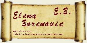 Elena Borenović vizit kartica